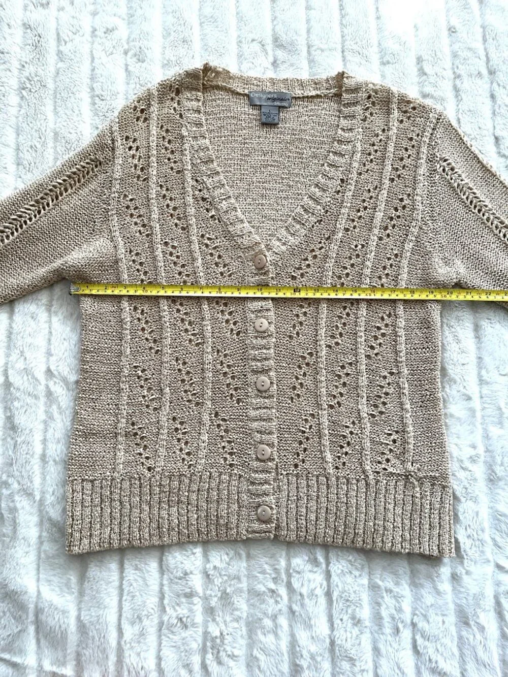 Vintage Designers Originals Studio Sweater Cardigan (Natural) L - Picture 13 of 15